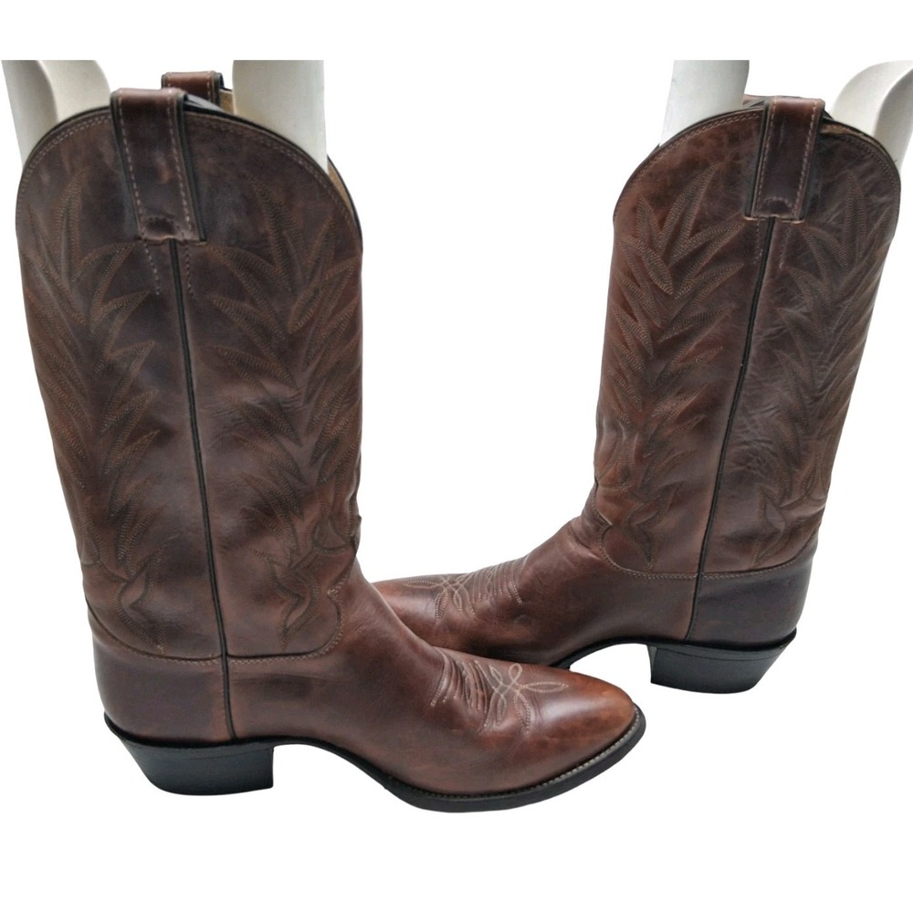 Justin Boots Boots Mens Size 10.5 D Brown Leather Western Pull On Mid Calf - Picture 13 of 13